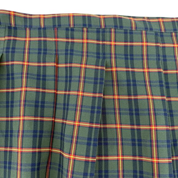 ASOS Design Curve Plaid Pleated Skirt Green Navy Size 24 Dark Academia Preppy - Picture 9 of 16